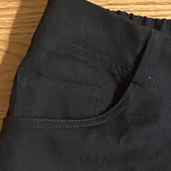 Iman Womens Black Bootcut Pull On Pants Elastic Waist Size S Long 5-pockets - Picture 3 of 8